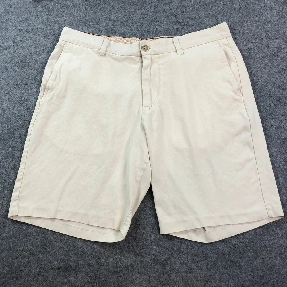 Tommy Bahama Mens Shorts 34x9 Khaki 100% Silk Regular Fit Resort Island Relax